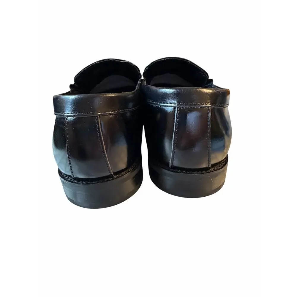 Stacy Adams Mens Black Leather Bit Loafers Dress Shoes Size 12M Slip On
